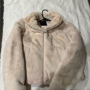 Zara Cream Faux Fur Jacket